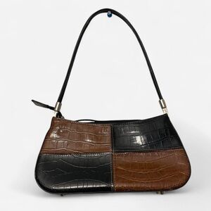 Two-Tone Croc-Embossed Women's Bag